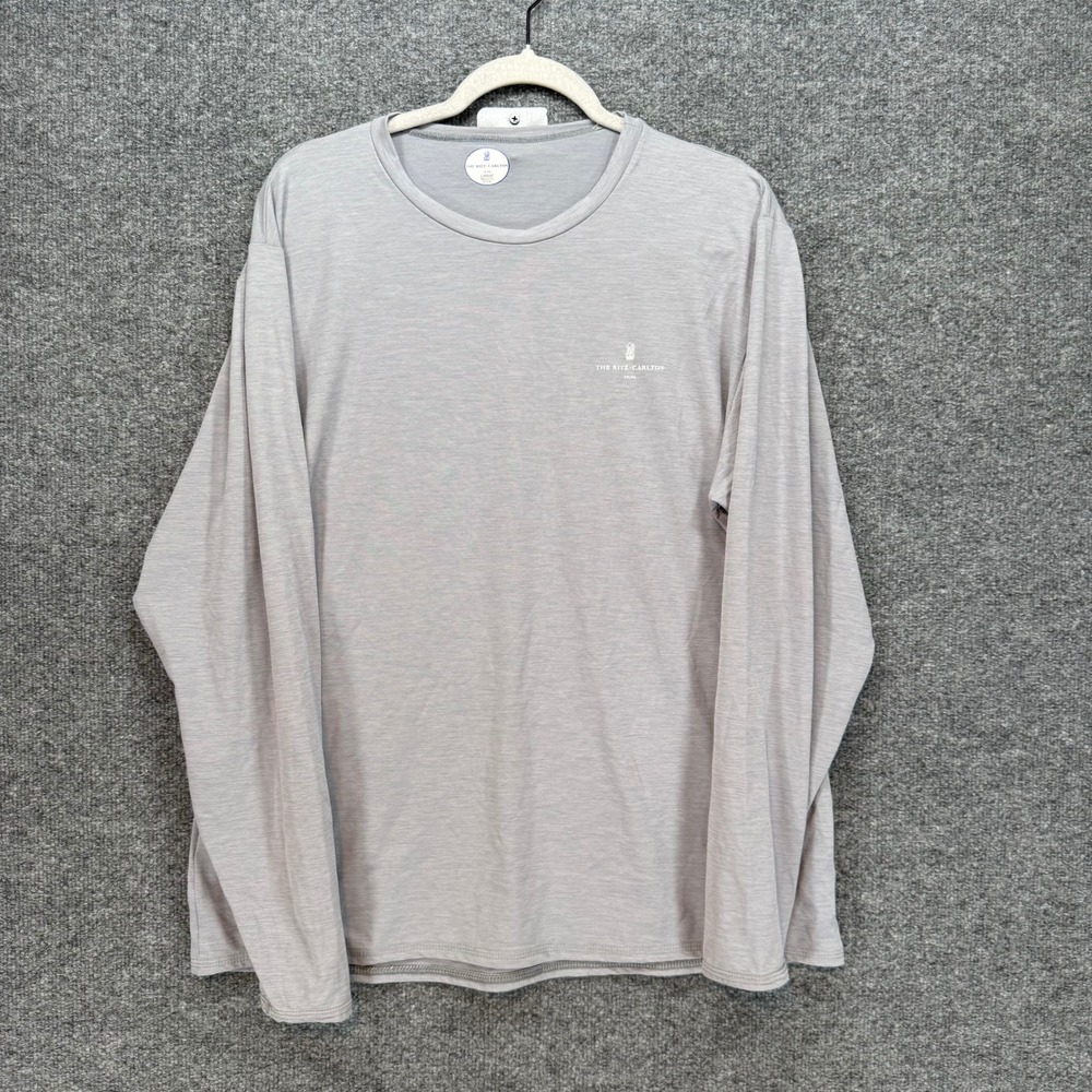 The Ritz Carlton Long Sleeve Shirt Mens Large Gray Aruba Logo Performance Tee